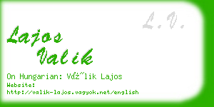 lajos valik business card